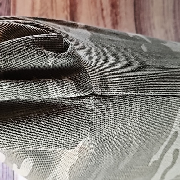 STYLE & CO GREEN WAFFLE KNIT 3/4 SLEEVE CAMO PRINT PULLOVER TOP - Picture 4 of 12